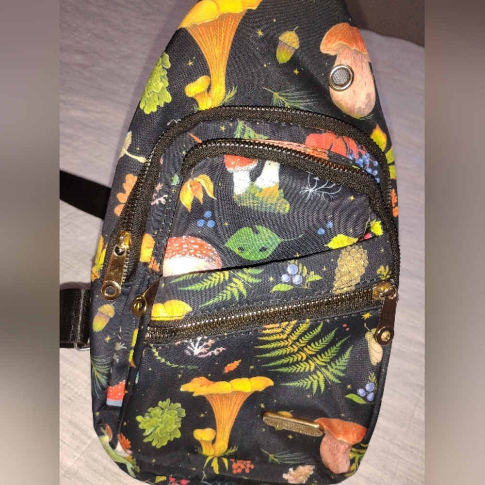 Magic Mushroom Print Crossbody Bag